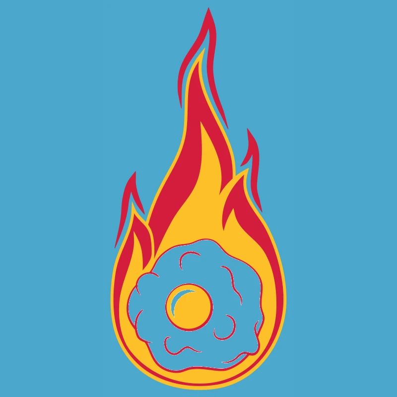 hot fire flames burn torch fried egg cook