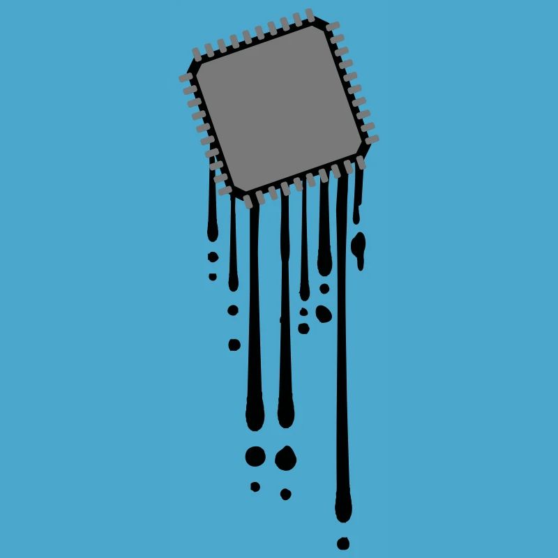 melt drops graffiti cpu computer nerd desig