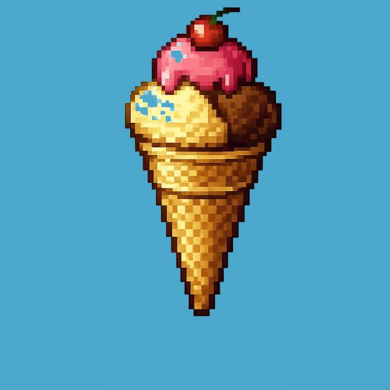 Retro Pixel Eiscreme Cone
