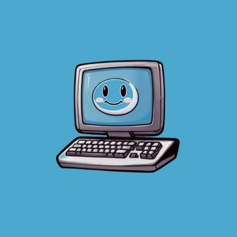 Lachender Comic-Computer