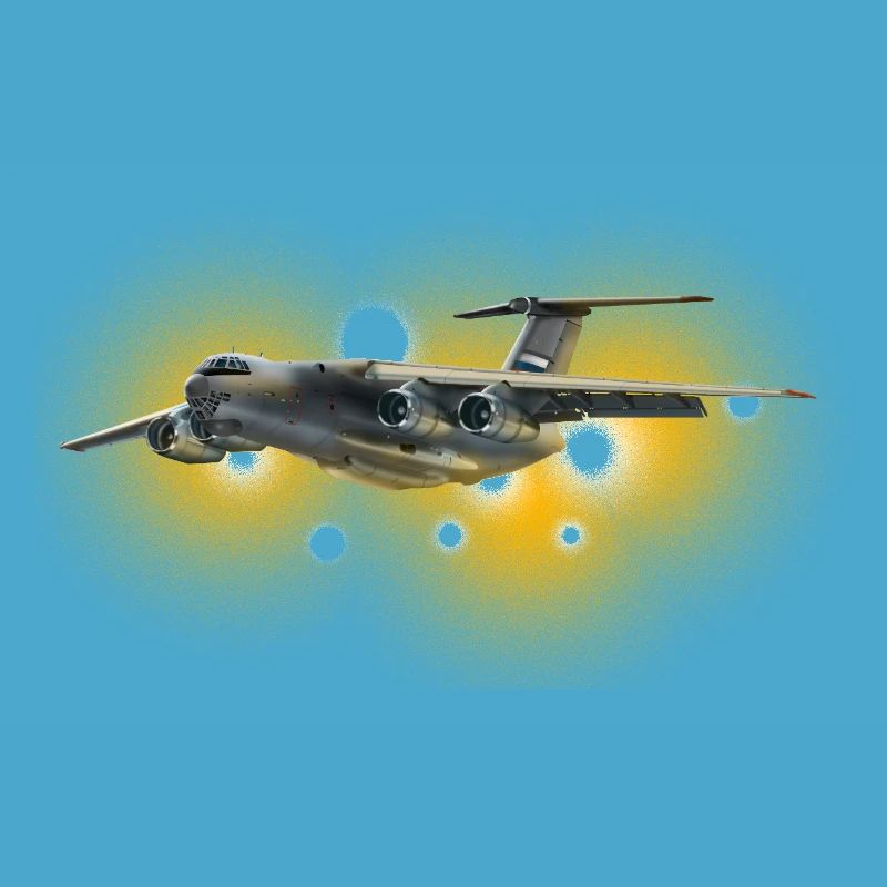 Cargo plane in solar fire
