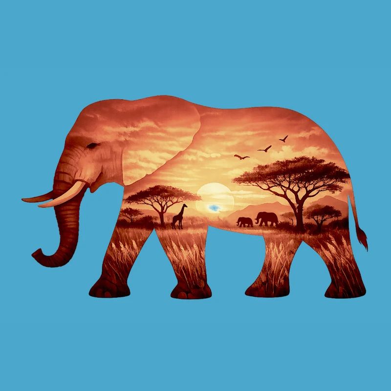 Éléphant sur la savane