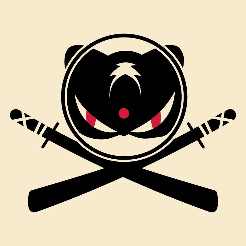Ninja mit gekreuzten Schwerter