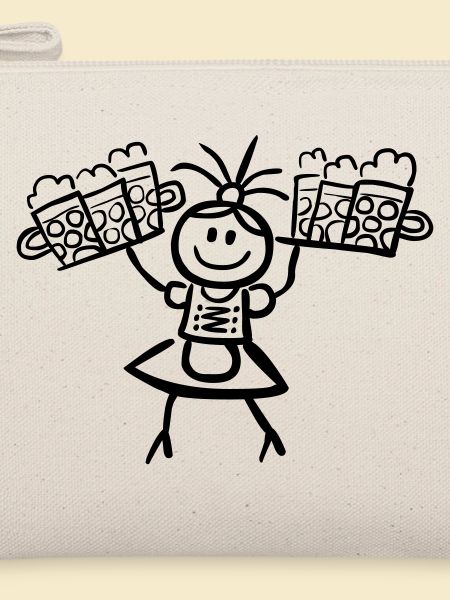 Kellnerin im Dirndl mit Biertablett