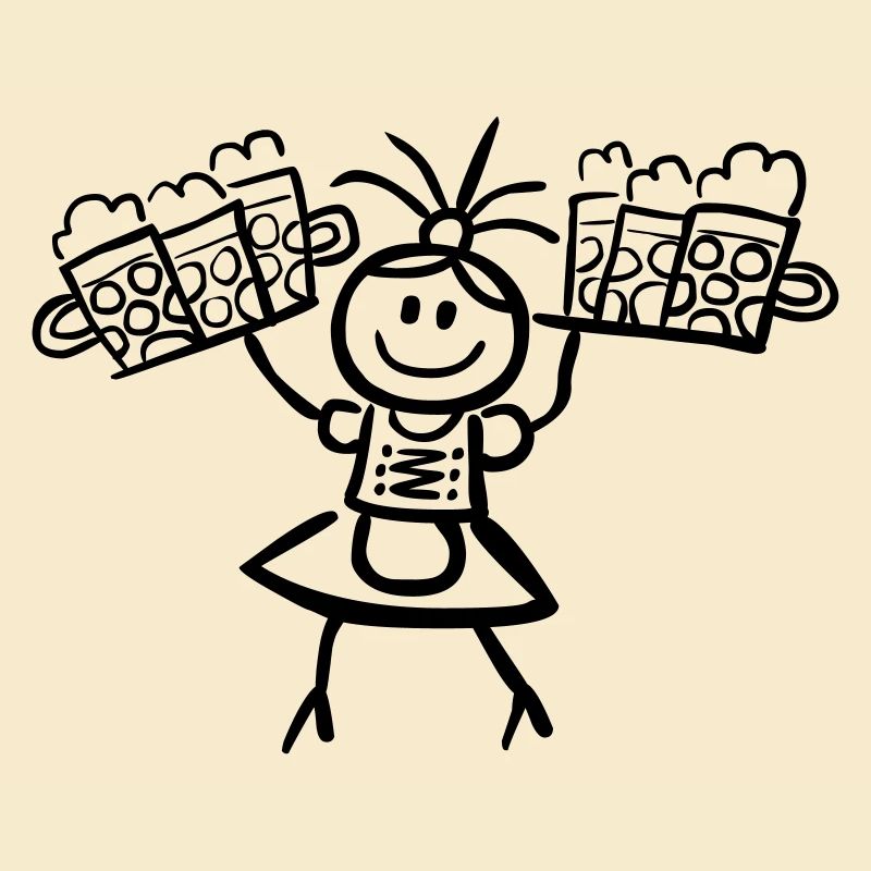 Kellnerin im Dirndl mit Biertablett