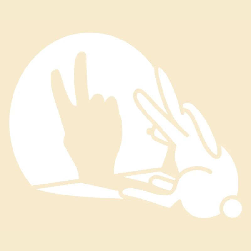 Funny rabbit hare shadow hand victory peace V sign