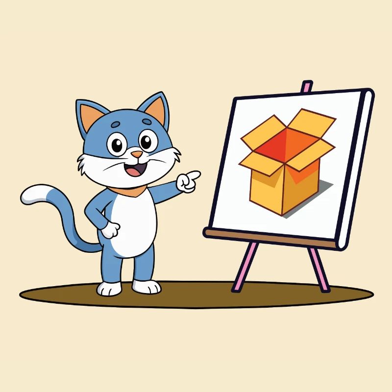 Katze und Karton