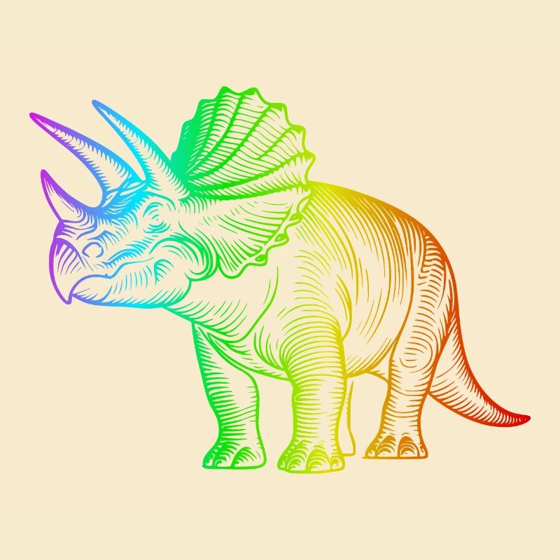 Rainbow Triceratops Dinosaur