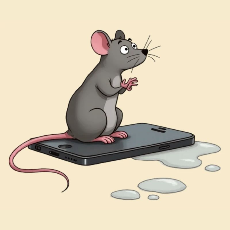 Rat on iPhone