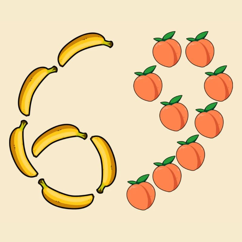 Fruchtmotiv Bananen und Pfirsiche