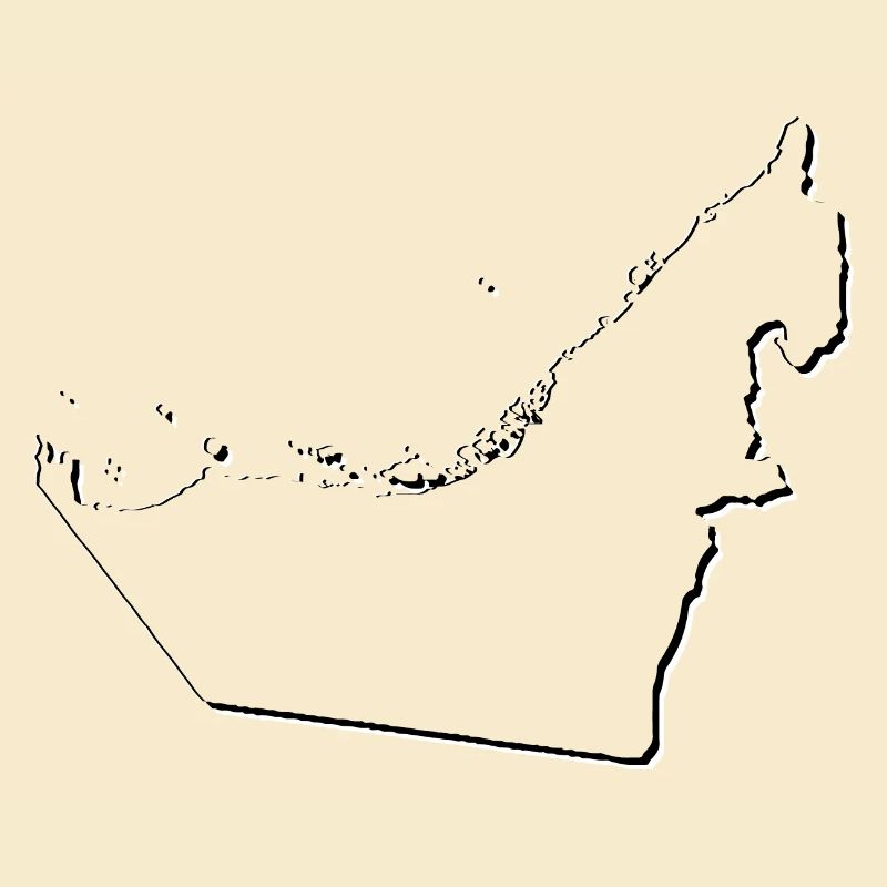 (UAE) Emirates map as outline