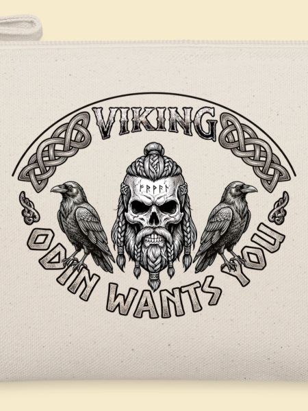 Viking Schädel mit Raben und Knoten