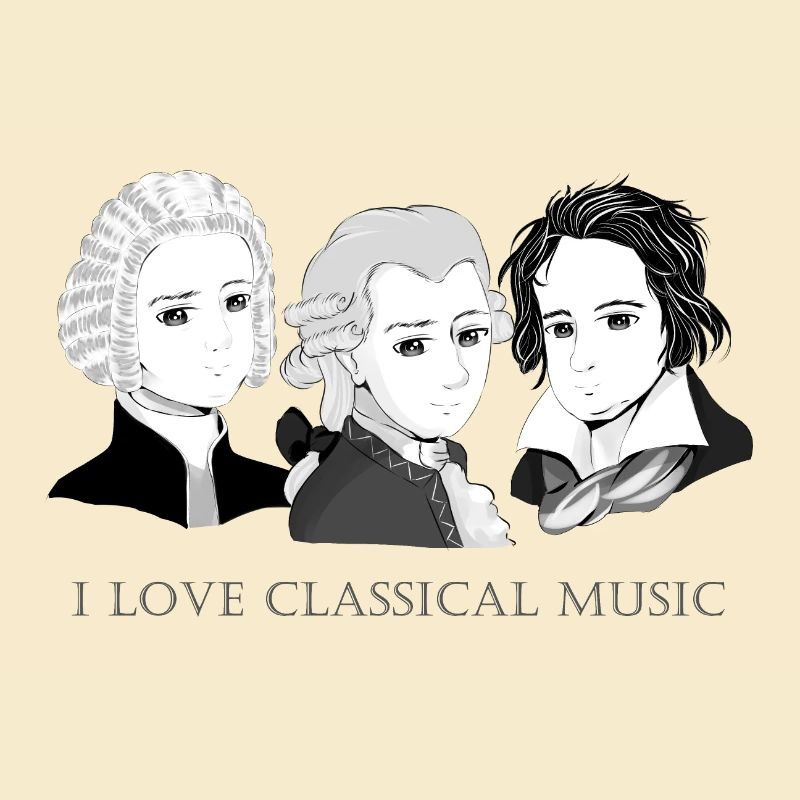 Bach - Mozart - Beethoven in chibi style
