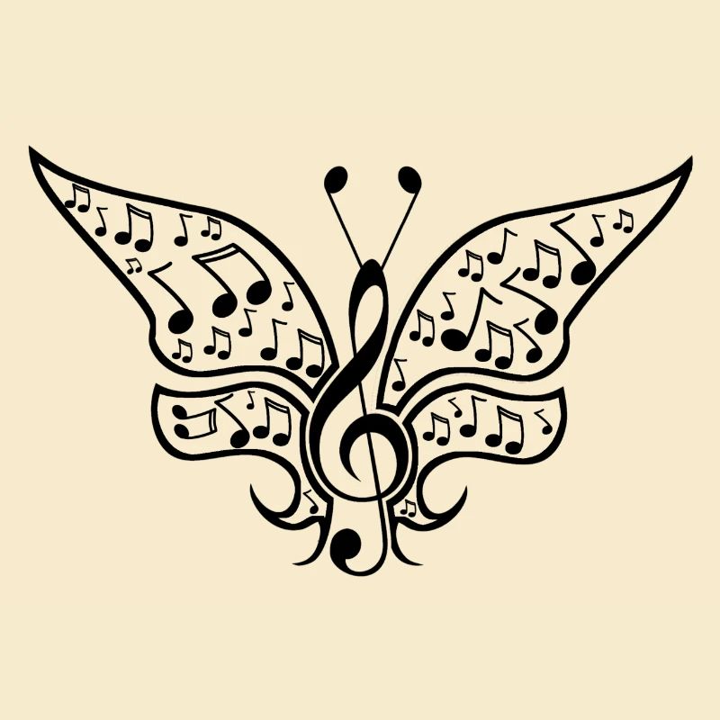 Funny Butterfly musical notes