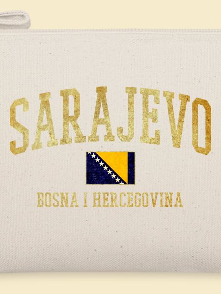 Sarajevo Goldschrift mit Bosnienfahne