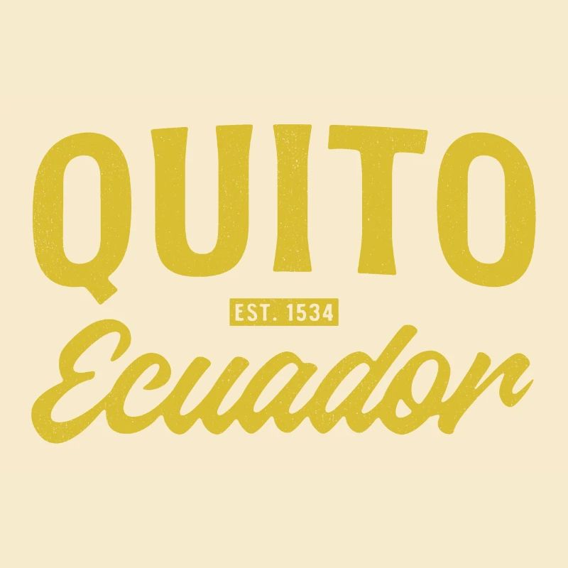 Quito Ecuador Est 1533 Vintage Script
