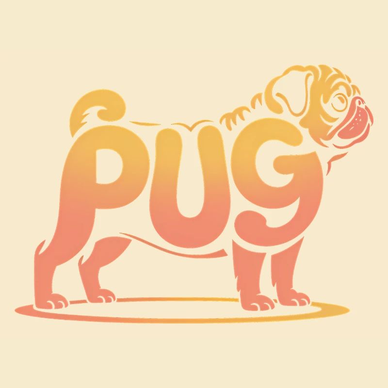 Carlin - Logo de chien de compagnie cool