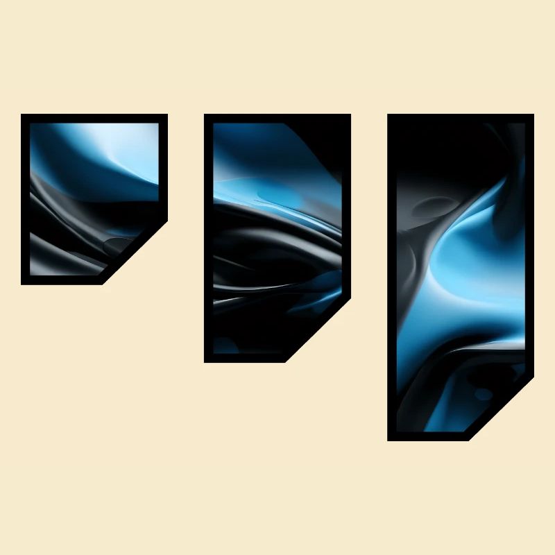 Fluid Blue Black Abstract Pattern