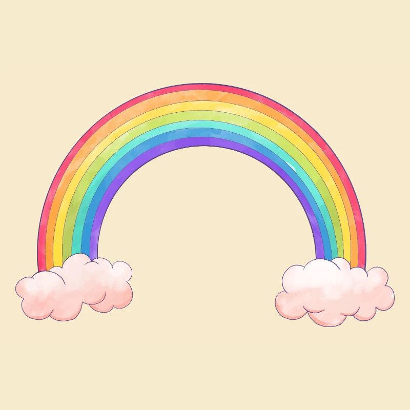 Regenbogenbogen mit Wolken