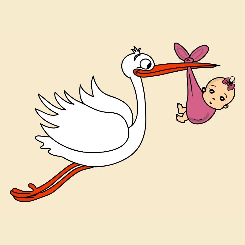 Storch Mädchen Junge Babies Schwanger