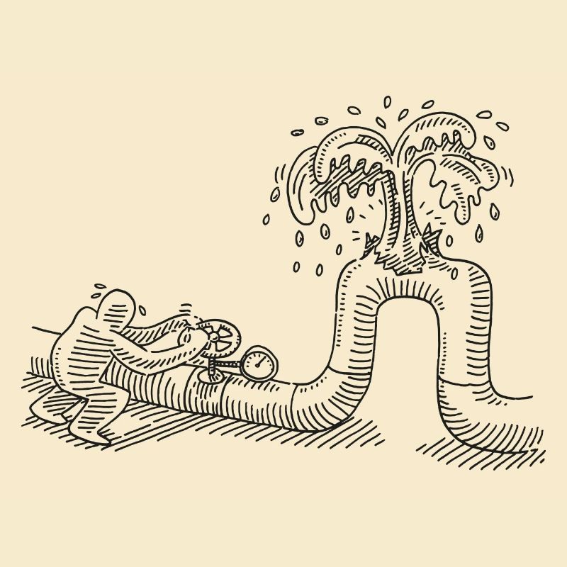 Technician Pipeline Problem Oil Leak Drawing