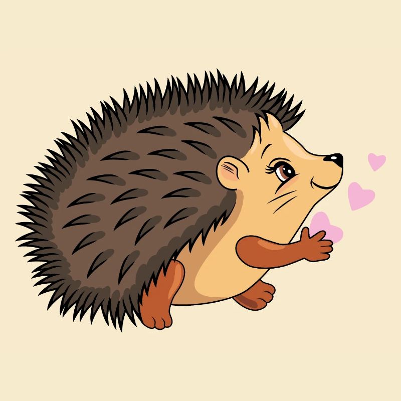 Hérisson mignon avec des cœurs