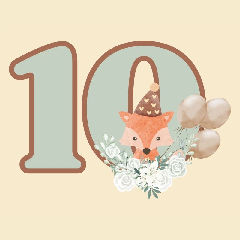 10e anniversaire renard fleurs