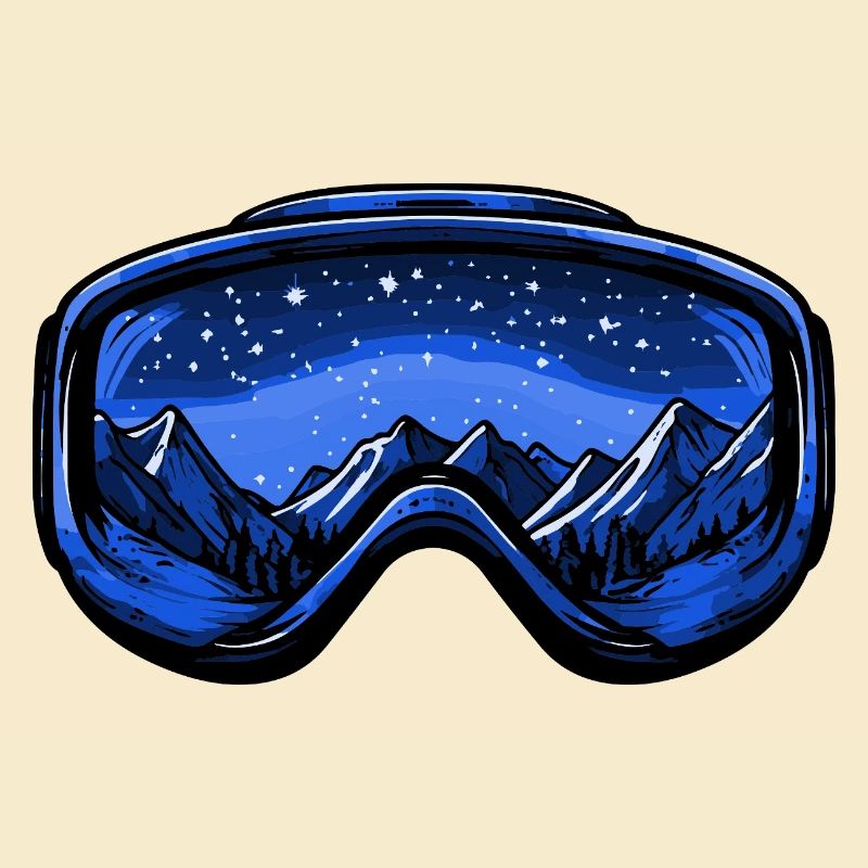 Ski goggles mountains