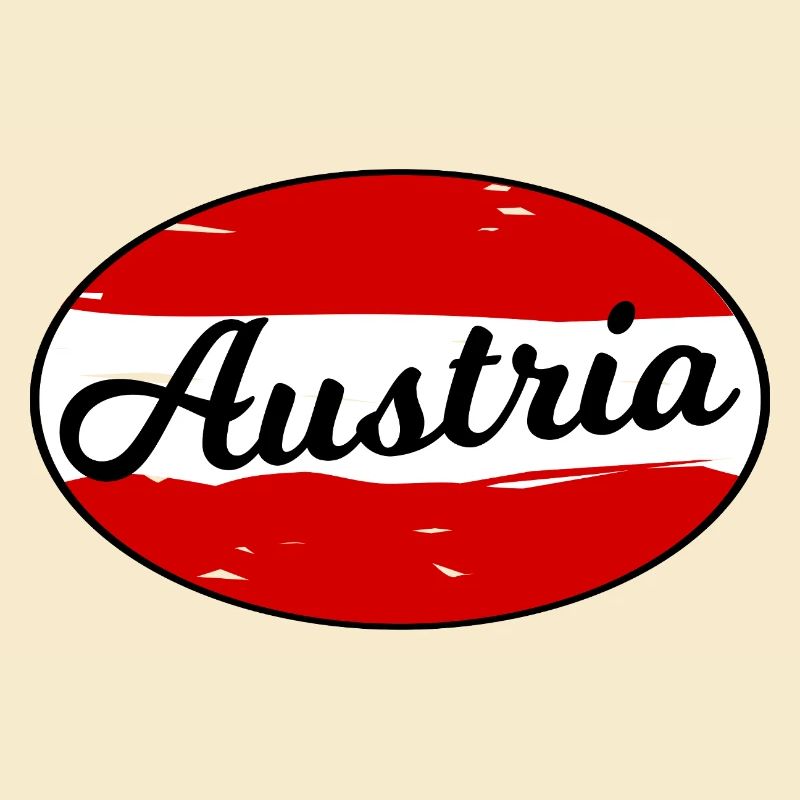Austria Script Logo auf Rot