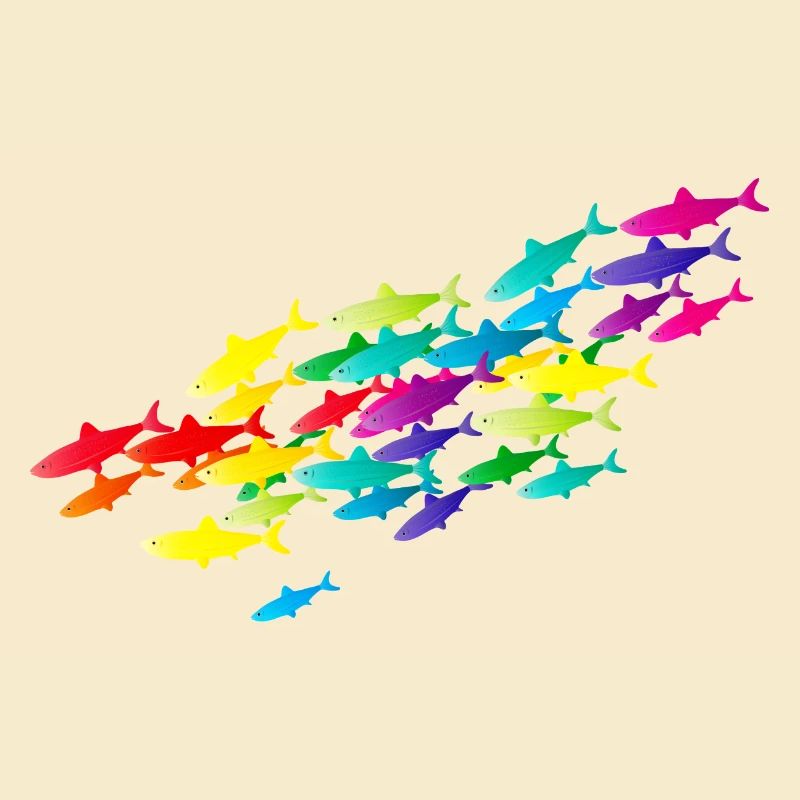 essaim de poisson coloré dans les couleurs vives