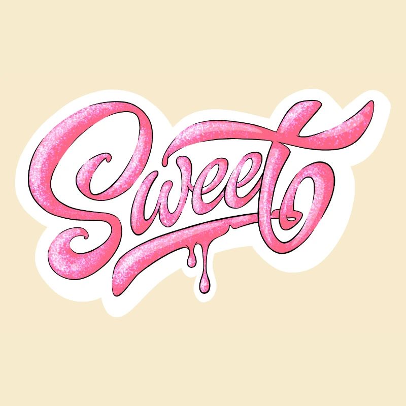 Sweet Pink Glitter Hand Lettered Design