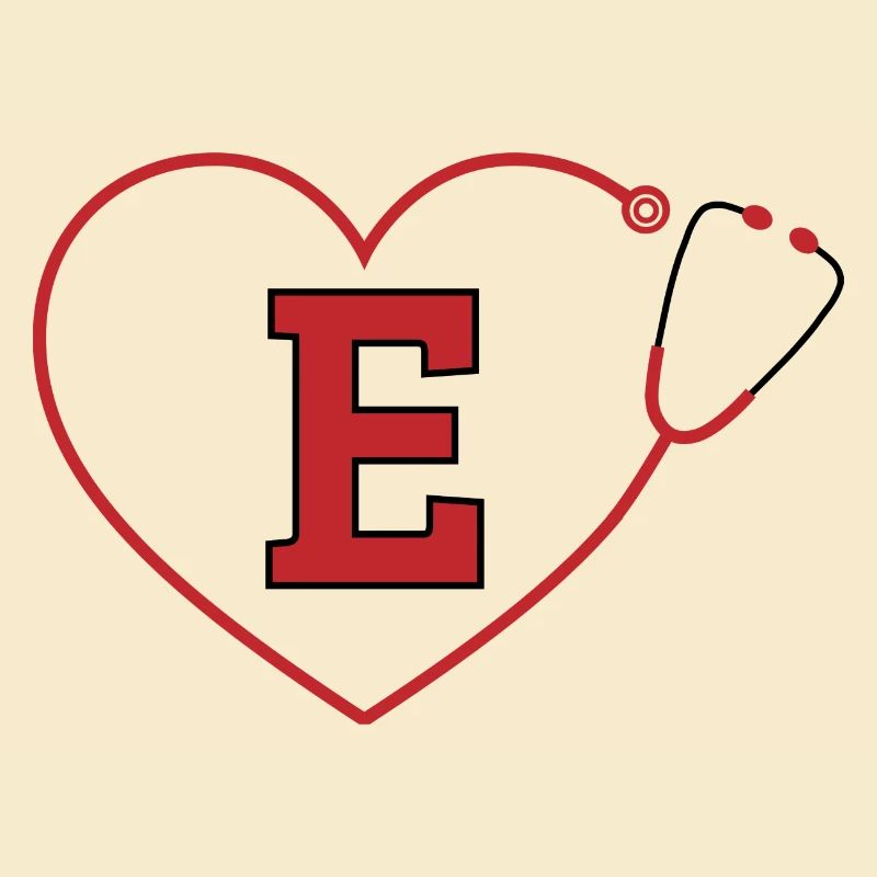 Letter e stethoscope