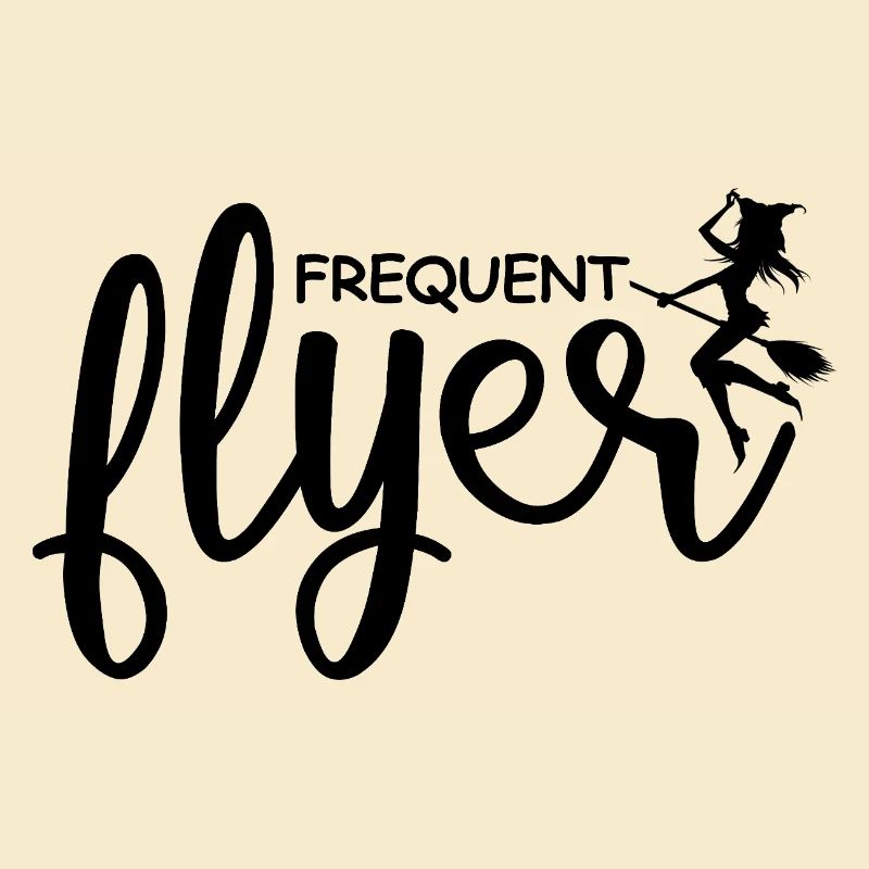 Frequent Flyer Witch Halloween Funny Tee