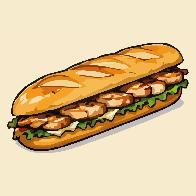 Gegrilltes Hähnchen Sub Kunst