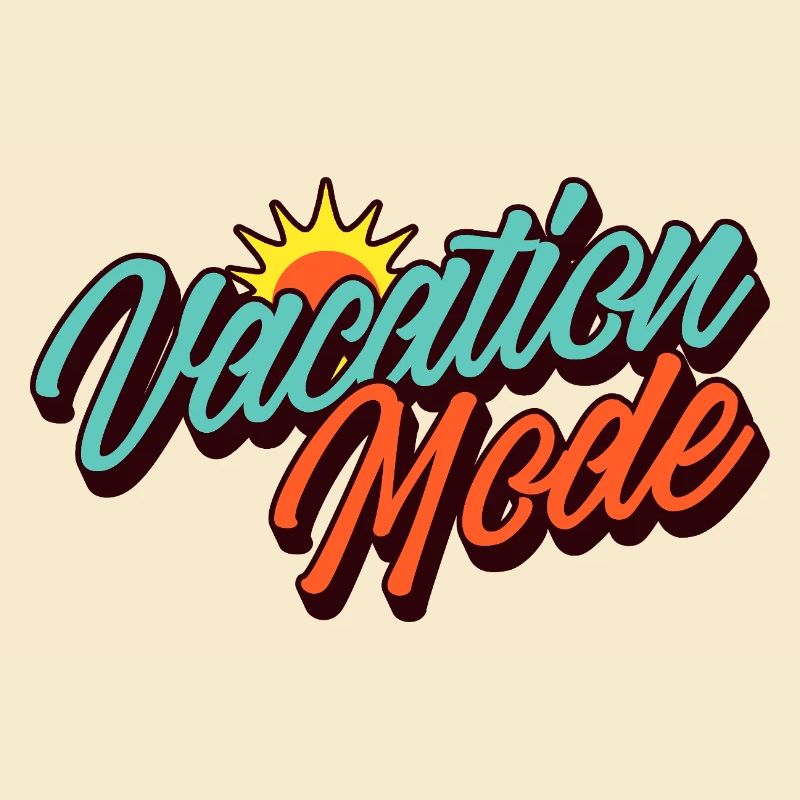 Vacation Mode Urlaubsmodus Retro Sonnen-Design