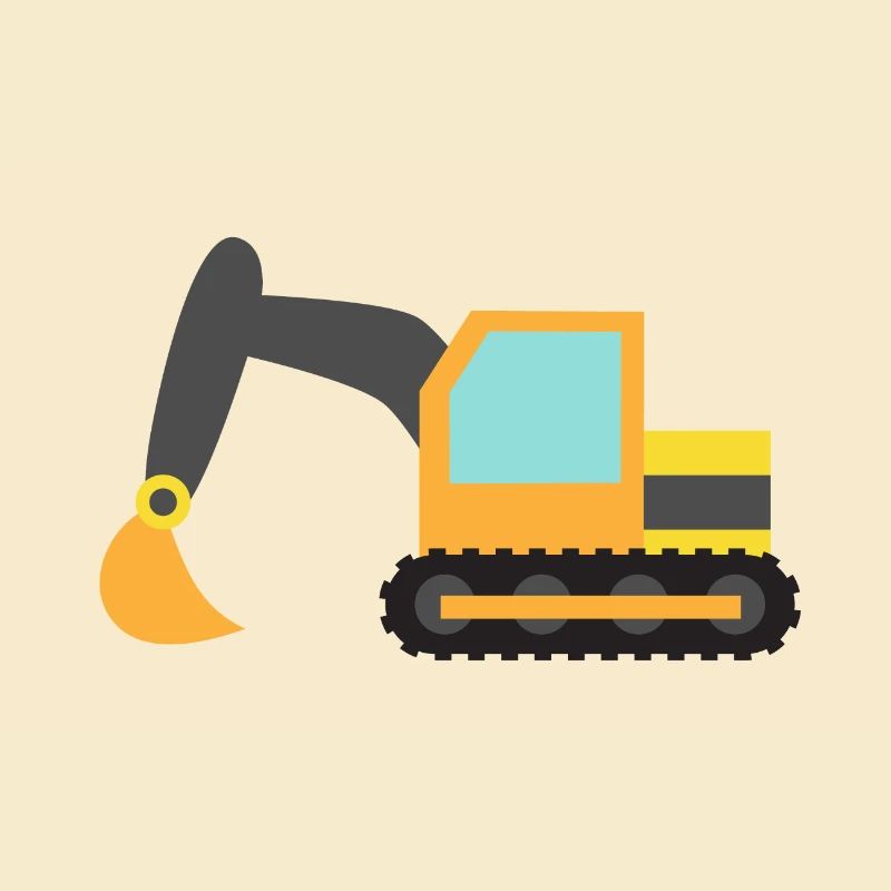 Orange Construction Excavator Machine