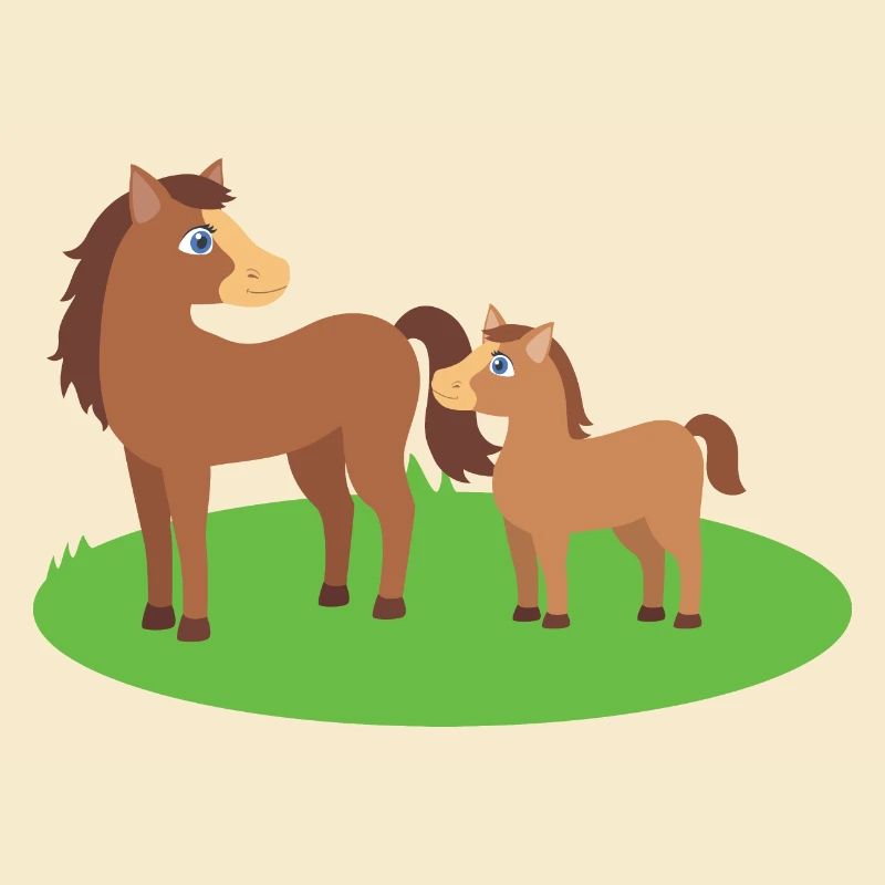 Pferd Mutter und Kind