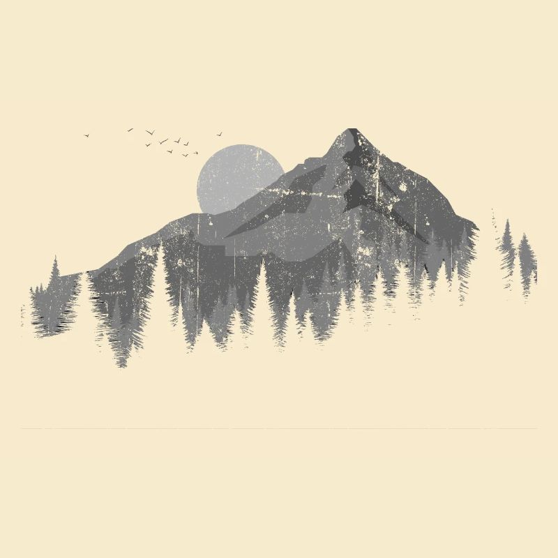 Moonlit Peaks Silhouette