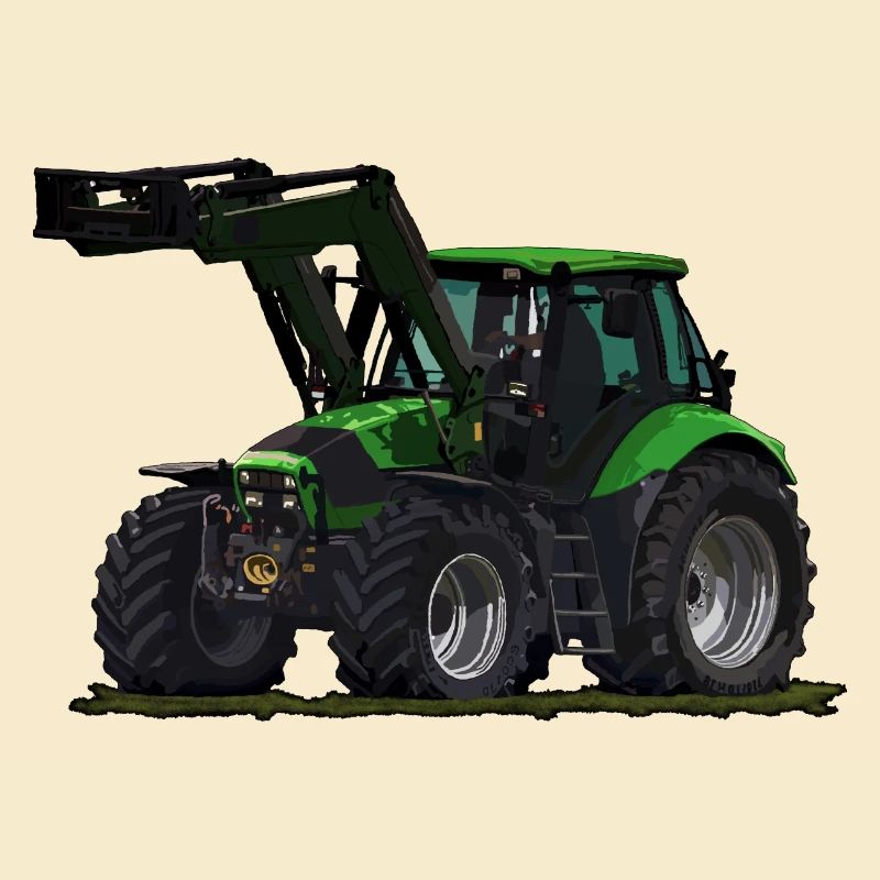 Light green tractor with front loader
