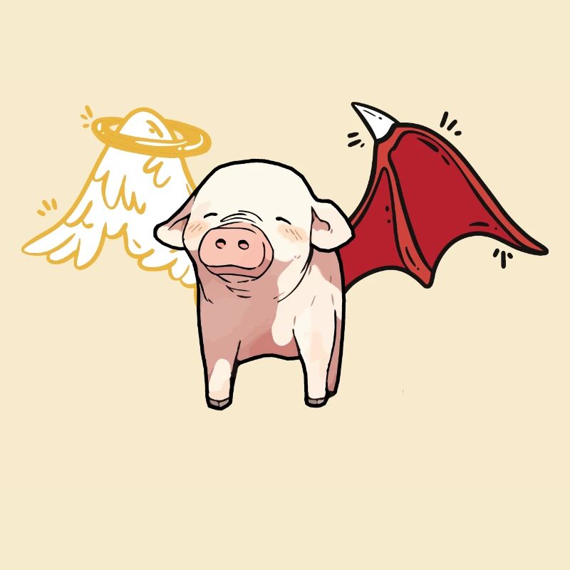 Céleste Satanique Cochon Ange Diable