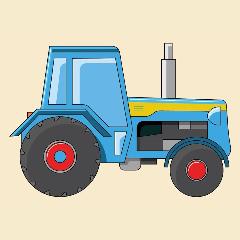 Blaue Traktor Illustration