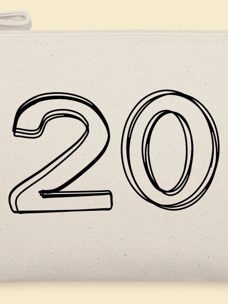 Zahl 20 handgezeichnet