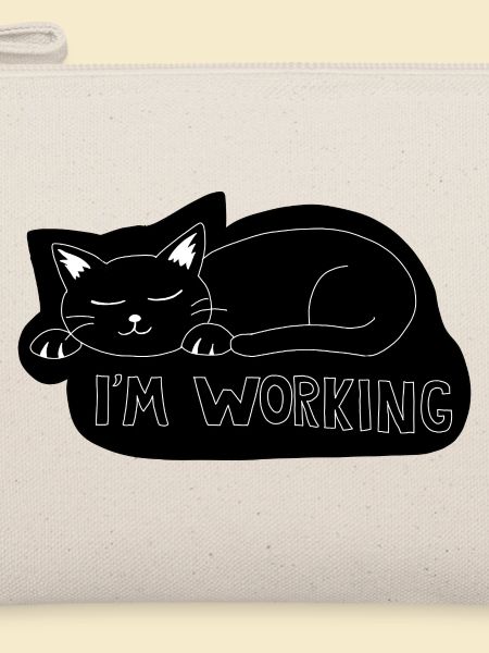 Schlafende Katze bei der Arbeit