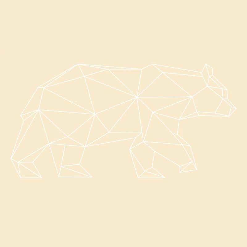 Grizzly bear in Triangle design (white)