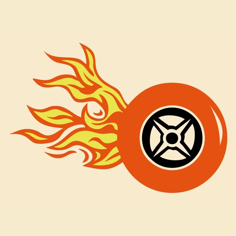tire wheel flame fire