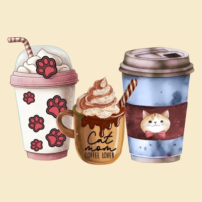 Maman chat aime le café