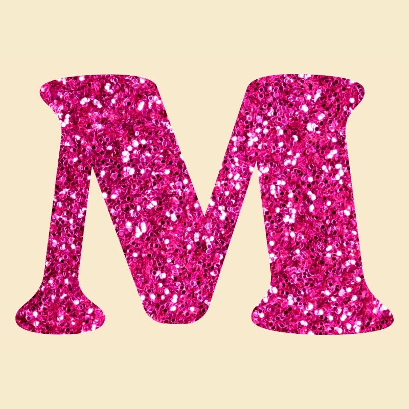 Buchstabe M Rosa Glitzer