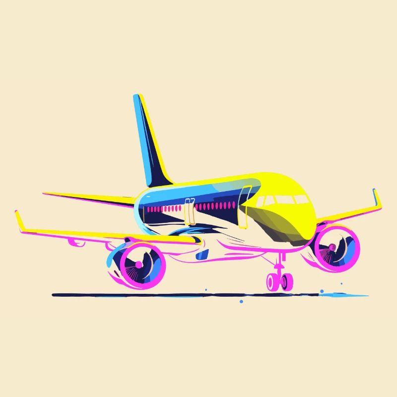 Flugzeug Cartoon Stil