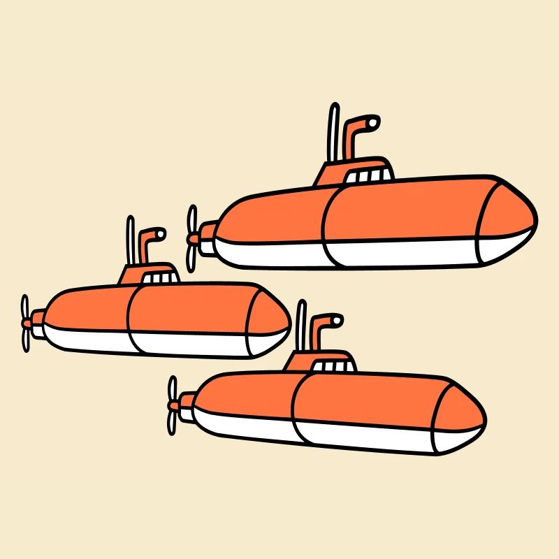 3 Submarines Fleet Three Squadrons Group Team Crew