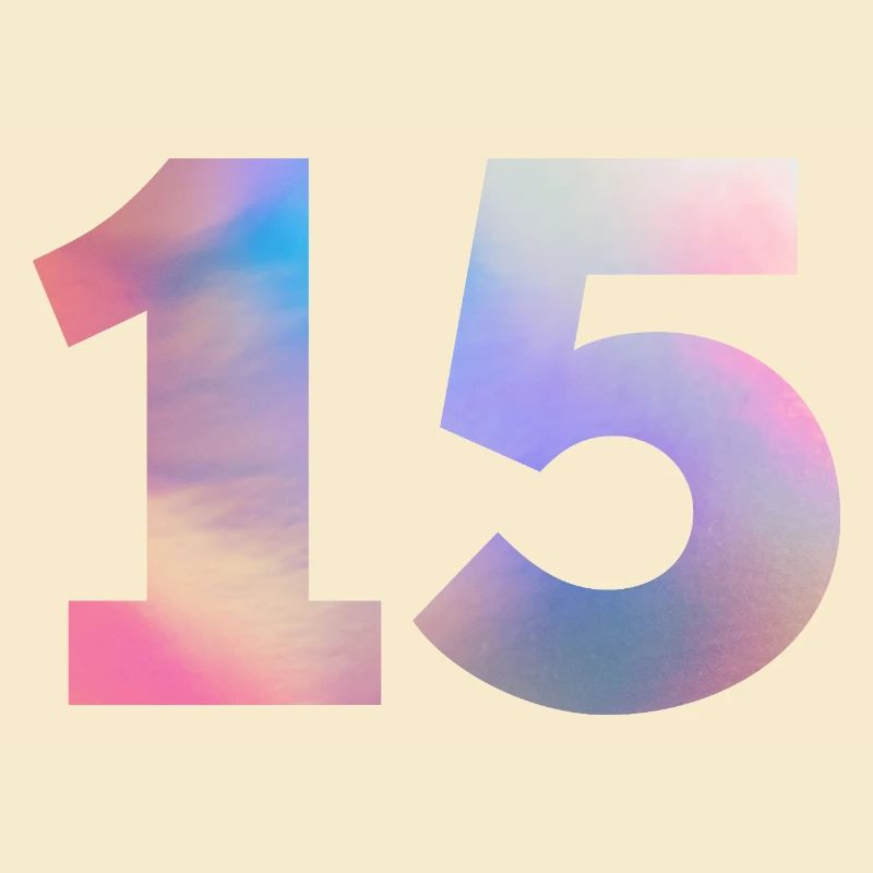 Bunte Zahl 15